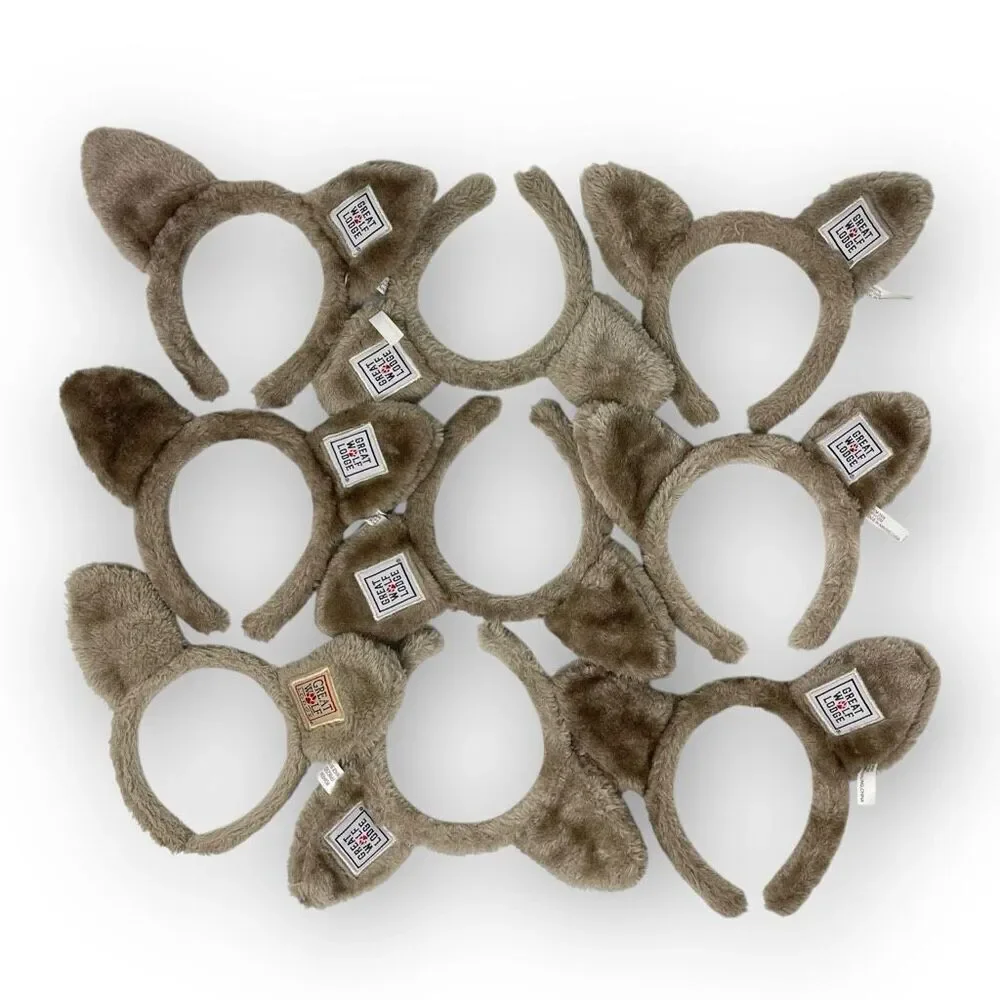 Great Wolf Lodge Wolf Ears Lot of 9 Headbands Gray Souvenir Wolfie Dress Up